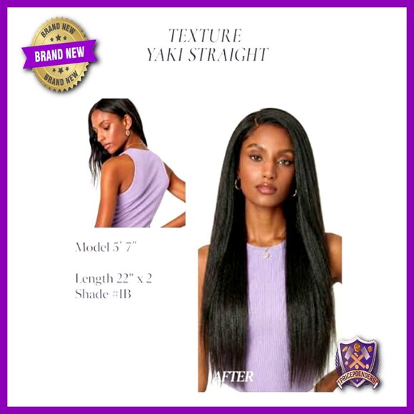 Seamless Clip in Hair Extensions Yaki Straight 20 Inch 100g 7PCS main image 6
